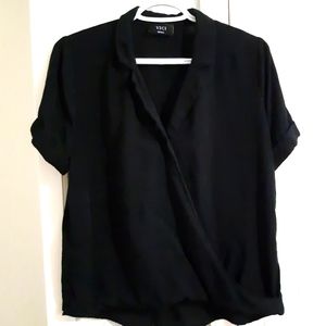 Vici rayon wrap front short sleeve top